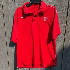 Nike Dri-Fit Muskingum Magnus Basketball S/S Polo Shirt Red Men's Large NCAA